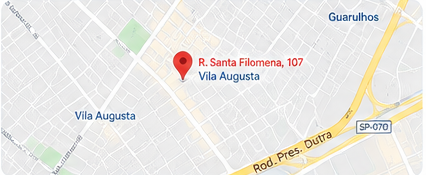 Mapa da Vila Augusta, em Guarulhos, com a localização da LAVAN Laundry